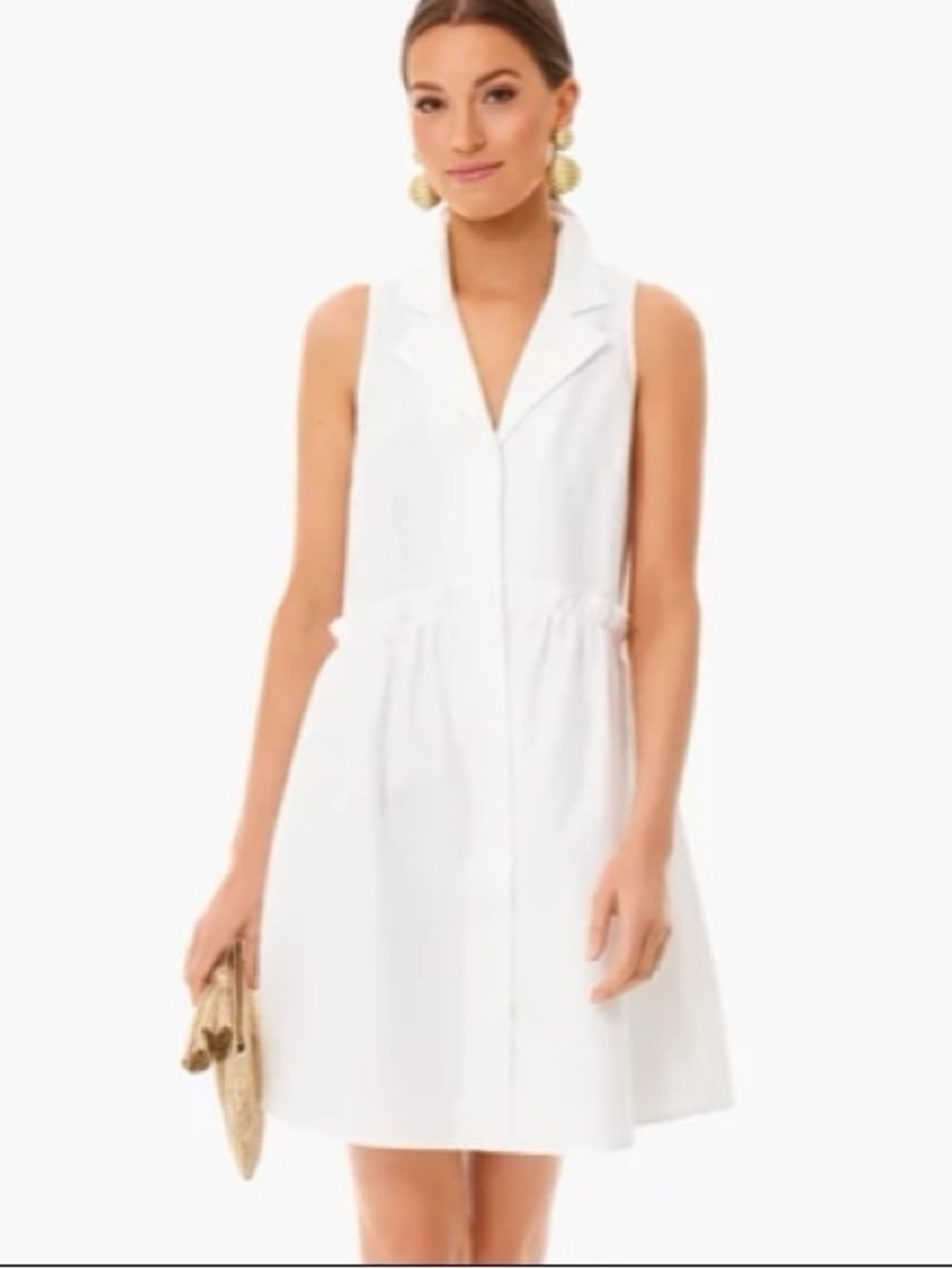 Tuckernuck Oxford White Sleeveless Royal Shirt Dress